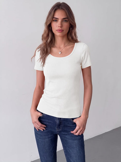 Chic Scoop Neck Summer Tee
